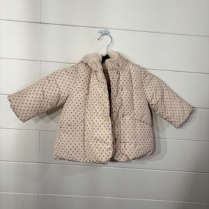 Zara Kids Cream Polka Dot Flower Jacket